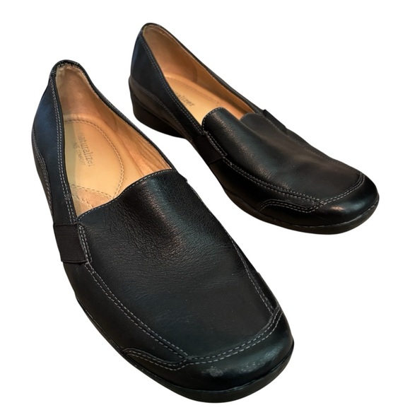 Naturalizer N5 Comfort Black Leather Slip On Loafers Women’s Size 8 - Picture 1 of 13